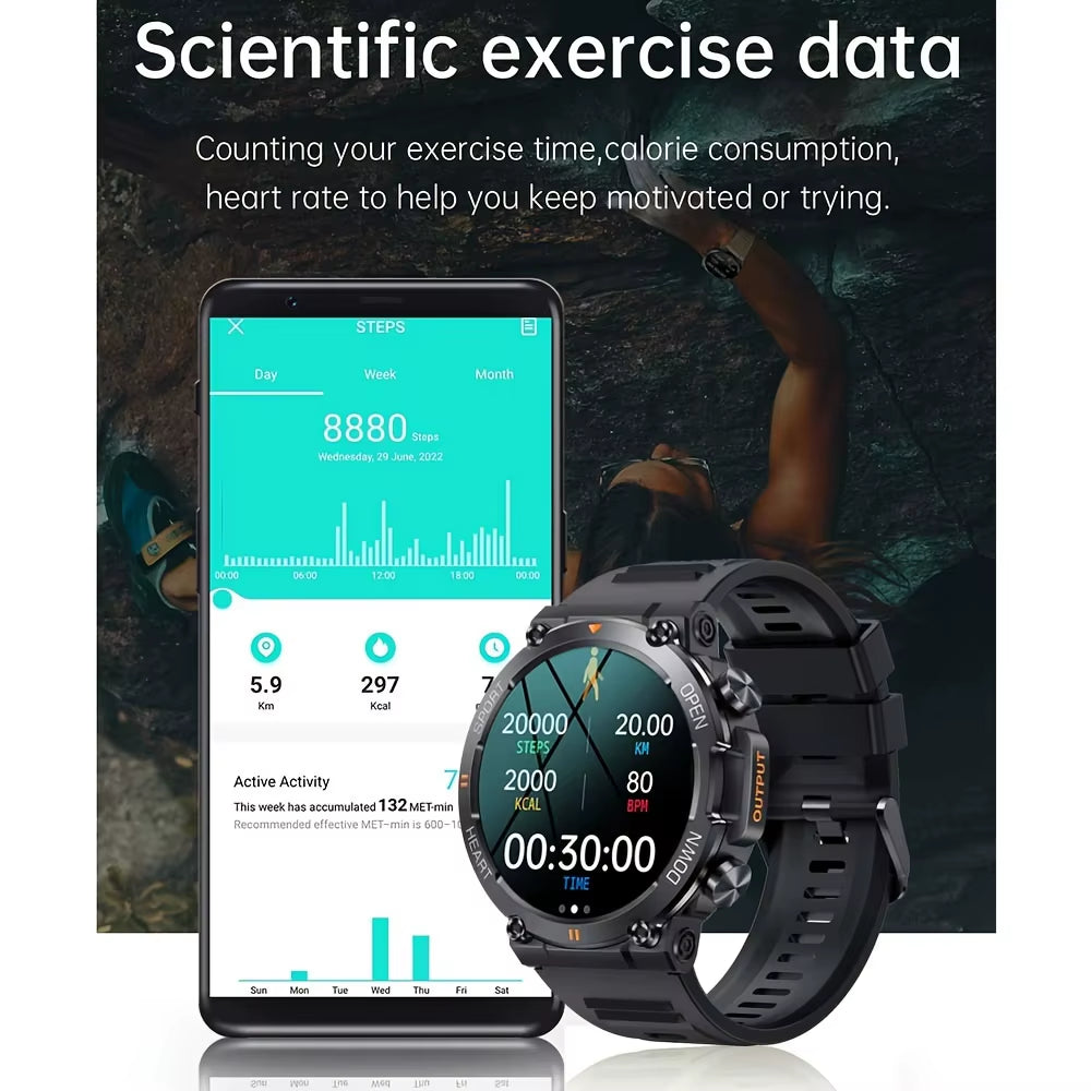 K56Pro Smart Watch for Men – 1.39” HD Screen, Bluetooth Calling, Heart Rate & Fitness Tracker, 400mAh Battery