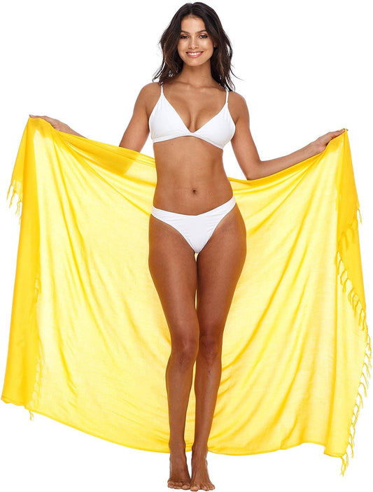 Elegant Beach SHU-SHI Women's Sarong Wrap – Swimsuit Cover Up Skirt, Beach Pareo, Travel-Friendly Wrap