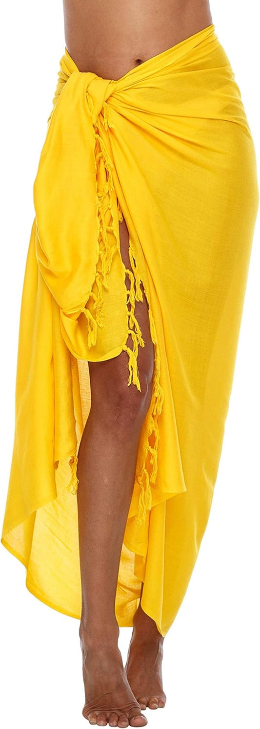Elegant Beach SHU-SHI Women's Sarong Wrap – Swimsuit Cover Up Skirt, Beach Pareo, Travel-Friendly Wrap