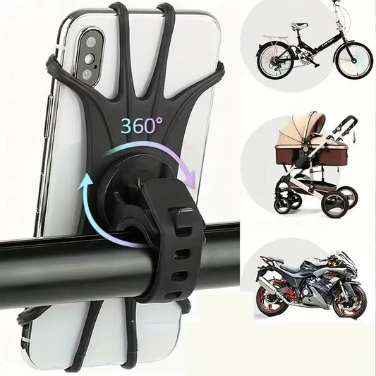 360 Rotatable Mobile Phone Bicycle Motorcycle Baby Carriage Silicone Holder